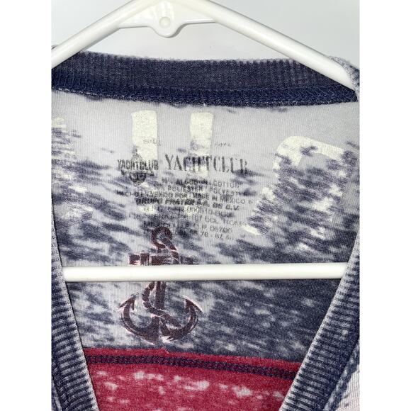 Yachet Club Long Sleeve Distressed T Shirt Aruba Island Travel Destination S - Picture 4 of 7